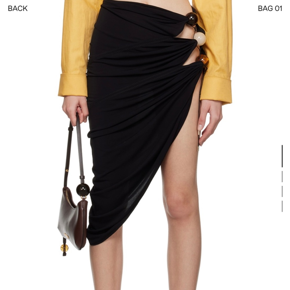 Jacquemus Black Le Raphia Le Jupe Perola Midi Skirt & Bodysuit